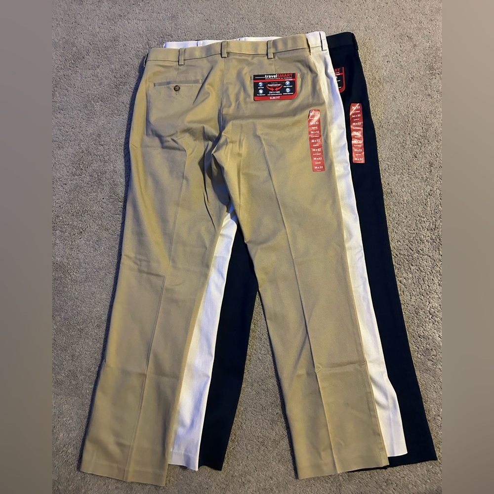 Roundtree Yorke Travel Smart Slim Fit Corecomfort Pants 36x32 Lot Of 3 NWT